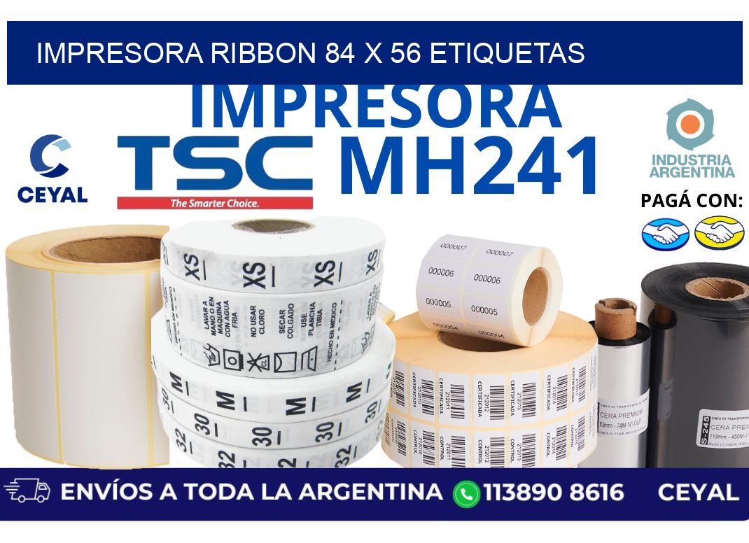 impresora ribbon 84 x 56 etiquetas