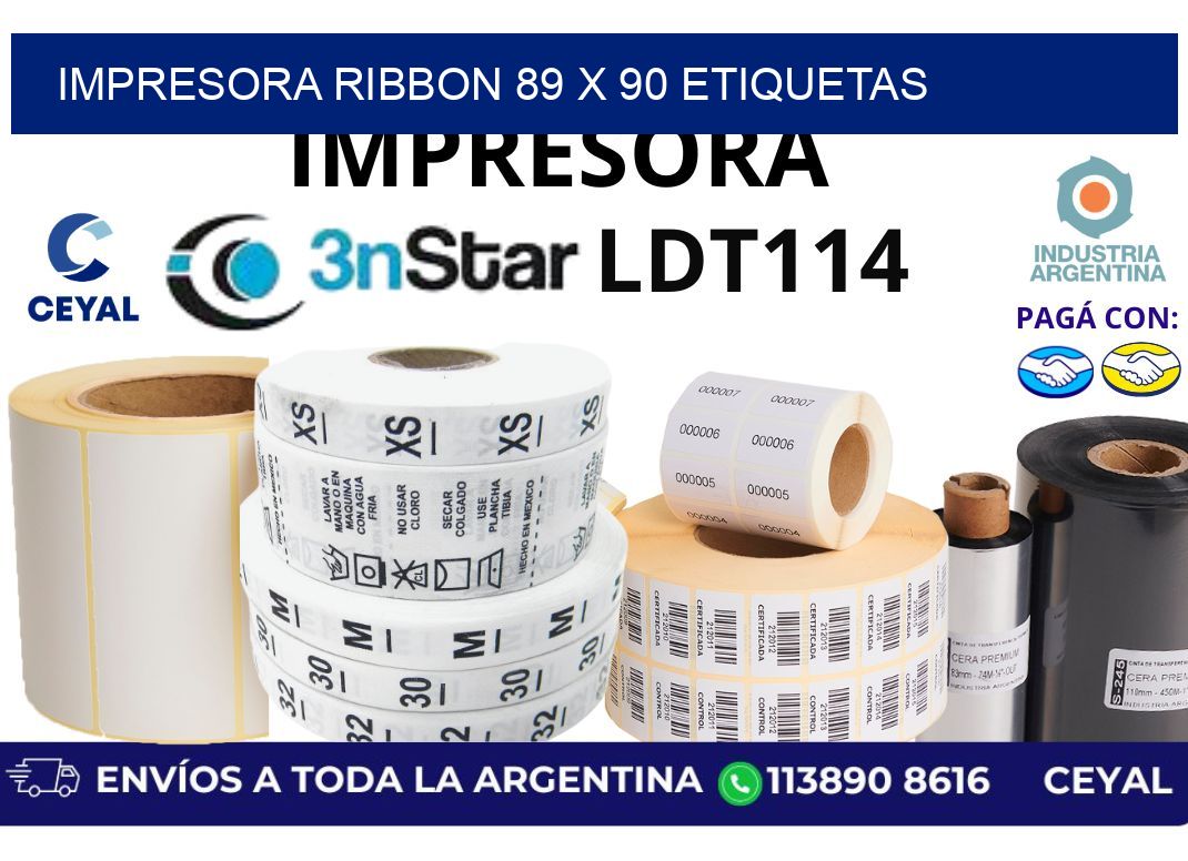 impresora ribbon 89 x 90 etiquetas