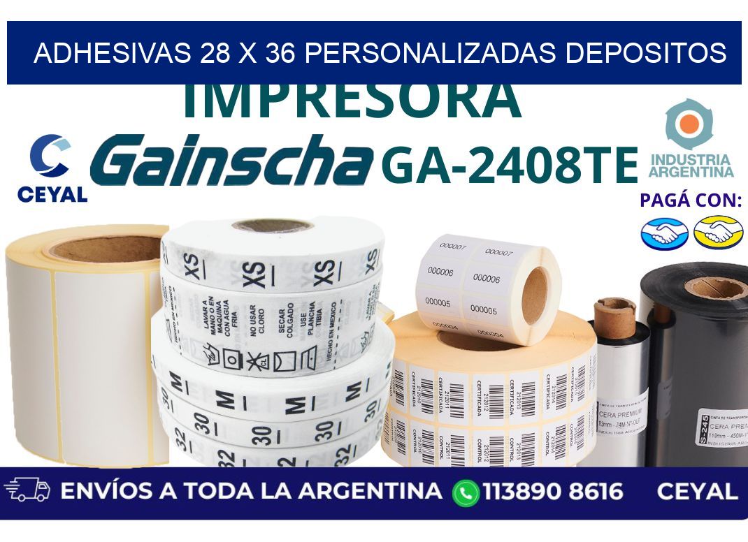 adhesivas 28 x 36 personalizadas depositos