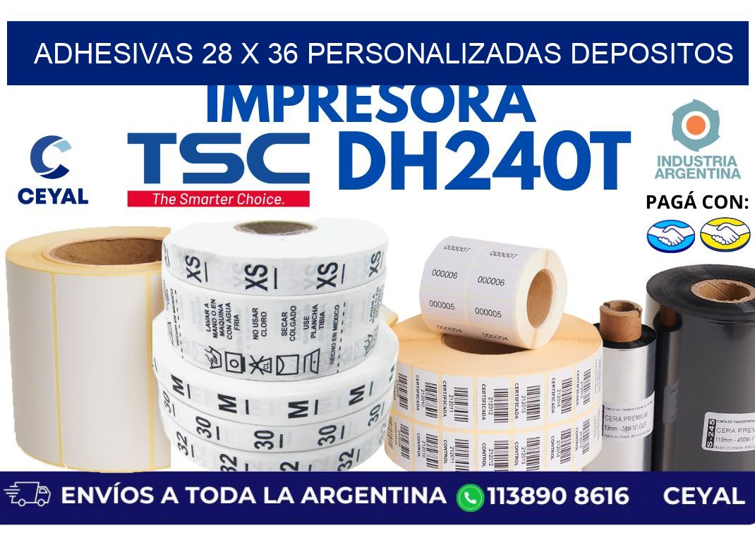 adhesivas 28 x 36 personalizadas depositos