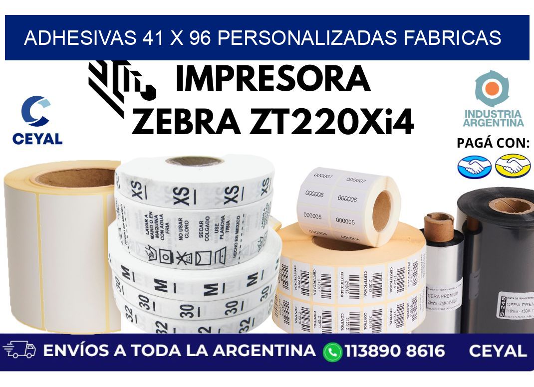 adhesivas 41 x 96 personalizadas fabricas