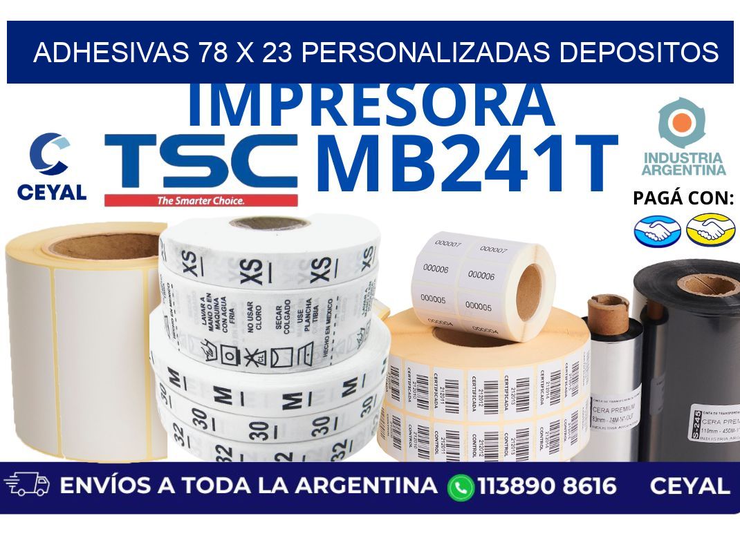 adhesivas 78 x 23 personalizadas depositos