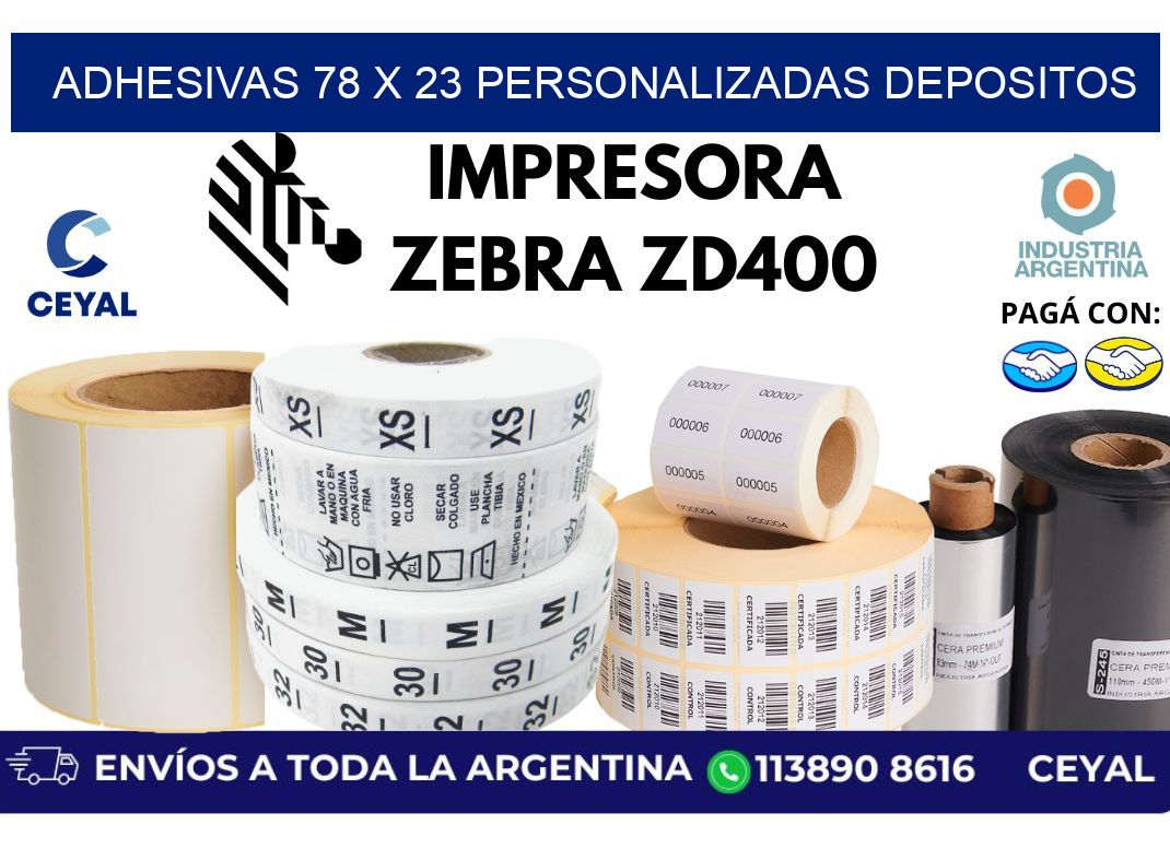 adhesivas 78 x 23 personalizadas depositos