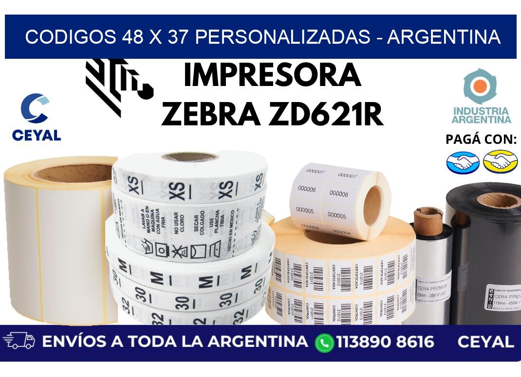 codigos 48 x 37 personalizadas - Argentina