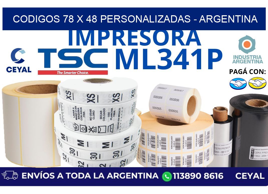 codigos 78 x 48 personalizadas – Argentina