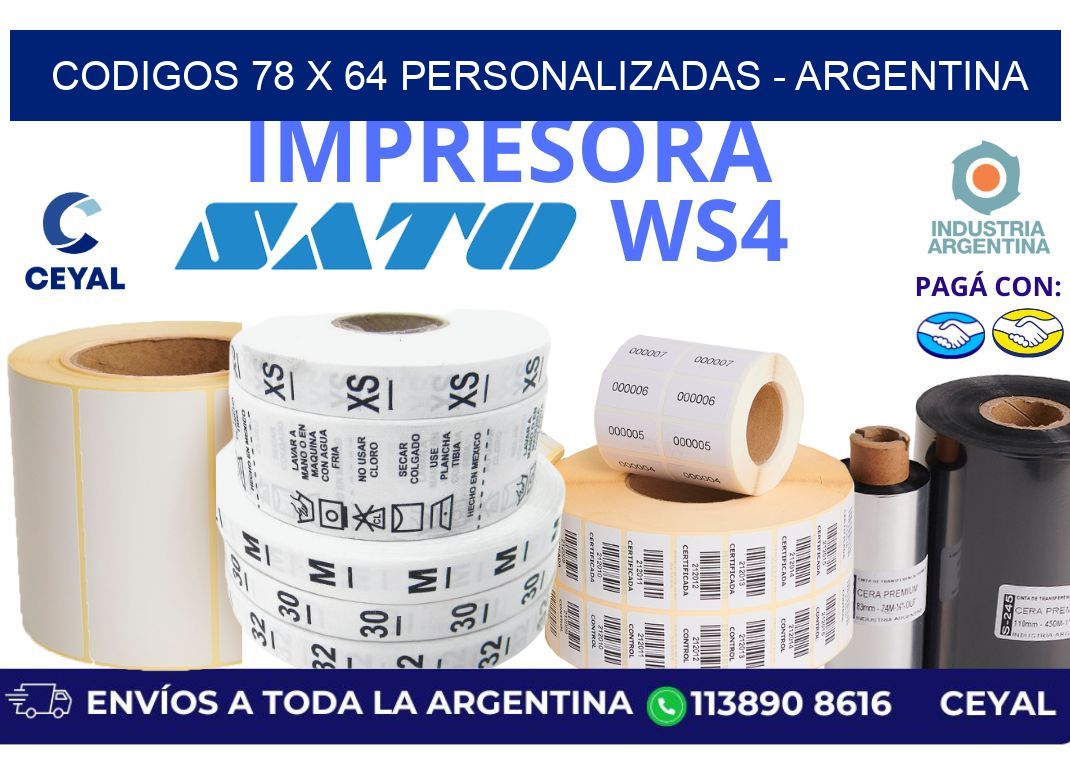 codigos 78 x 64 personalizadas – Argentina