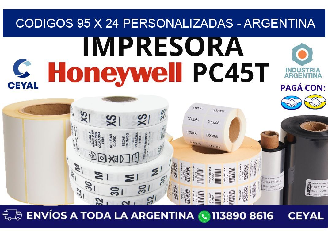 codigos 95 x 24 personalizadas - Argentina