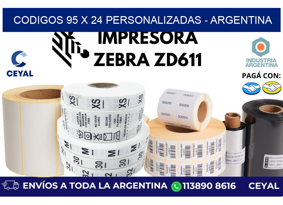 codigos 95 x 24 personalizadas - Argentina