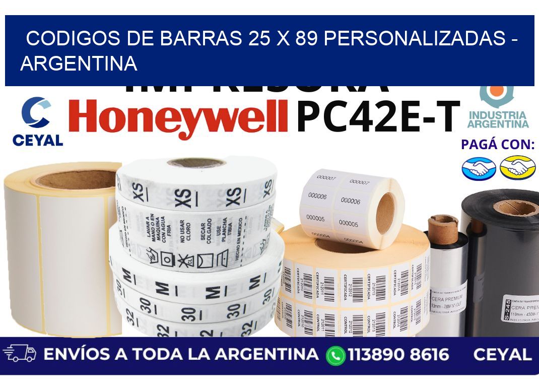 codigos de barras 25 x 89 personalizadas – Argentina
