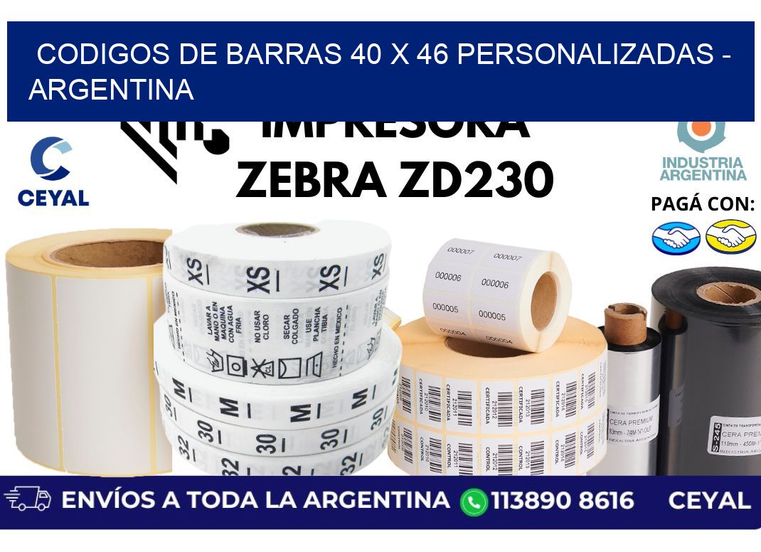 codigos de barras 40 x 46 personalizadas – Argentina