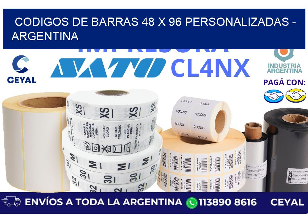 codigos de barras 48 x 96 personalizadas - Argentina