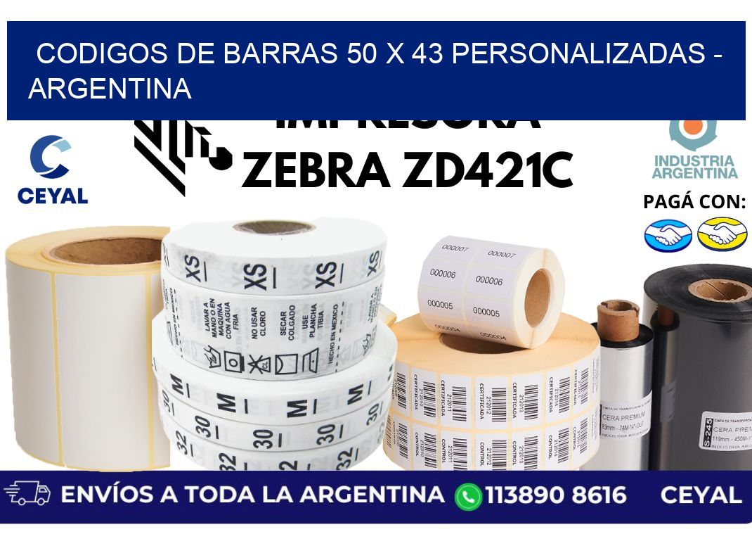 codigos de barras 50 x 43 personalizadas – Argentina