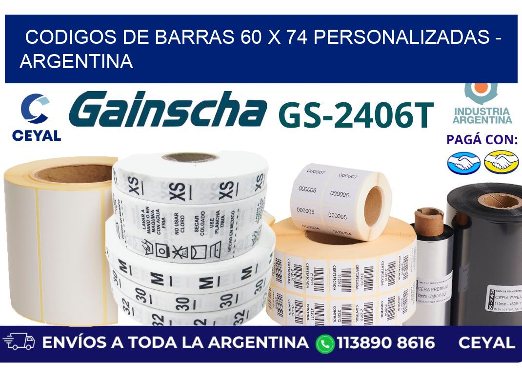 codigos de barras 60 x 74 personalizadas - Argentina