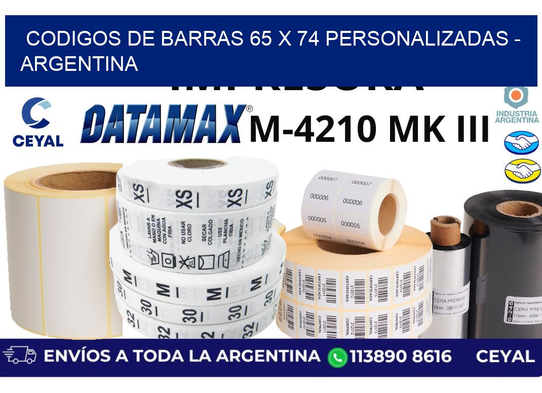 codigos de barras 65 x 74 personalizadas – Argentina
