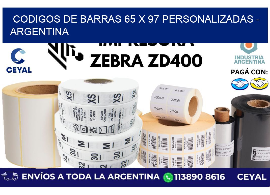 codigos de barras 65 x 97 personalizadas – Argentina