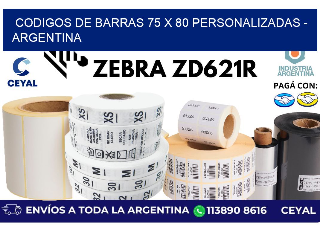 codigos de barras 75 x 80 personalizadas – Argentina