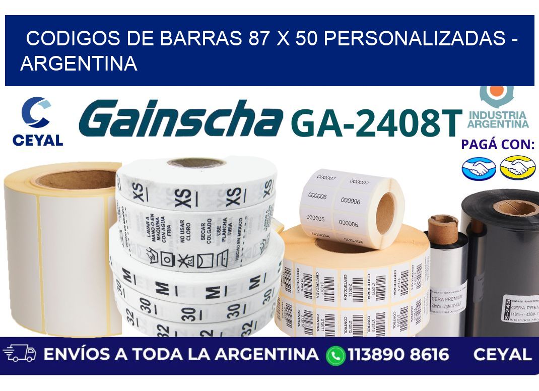codigos de barras 87 x 50 personalizadas – Argentina