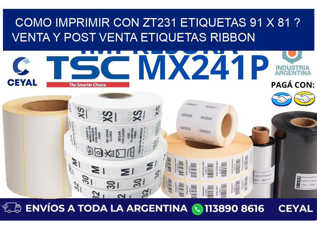 como imprimir con zt231 etiquetas 91 x 81 ? Venta y post venta etiquetas ribbon