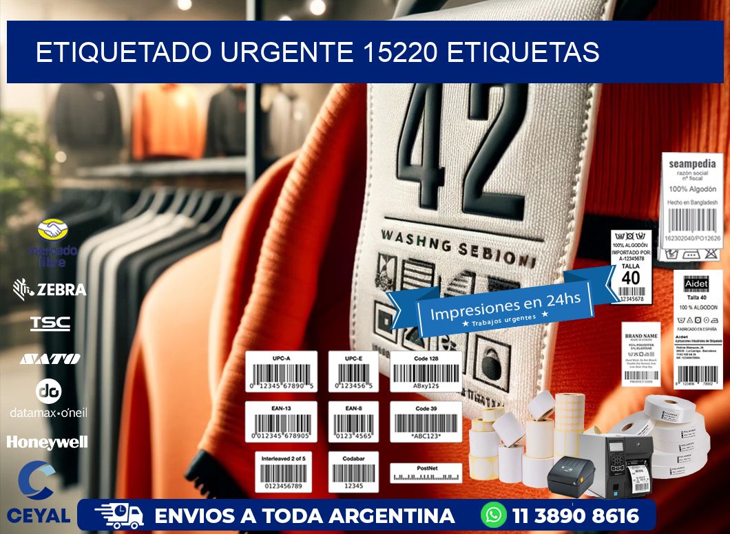 etiquetado urgente 15220 etiquetas