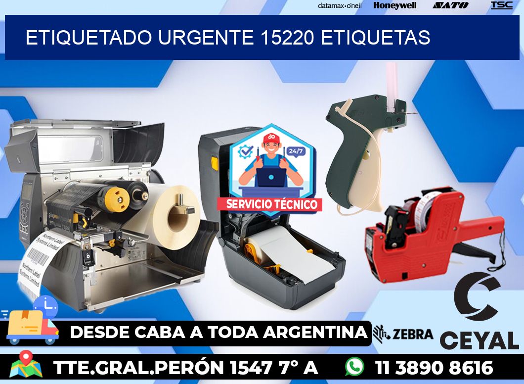 etiquetado urgente 15220 etiquetas