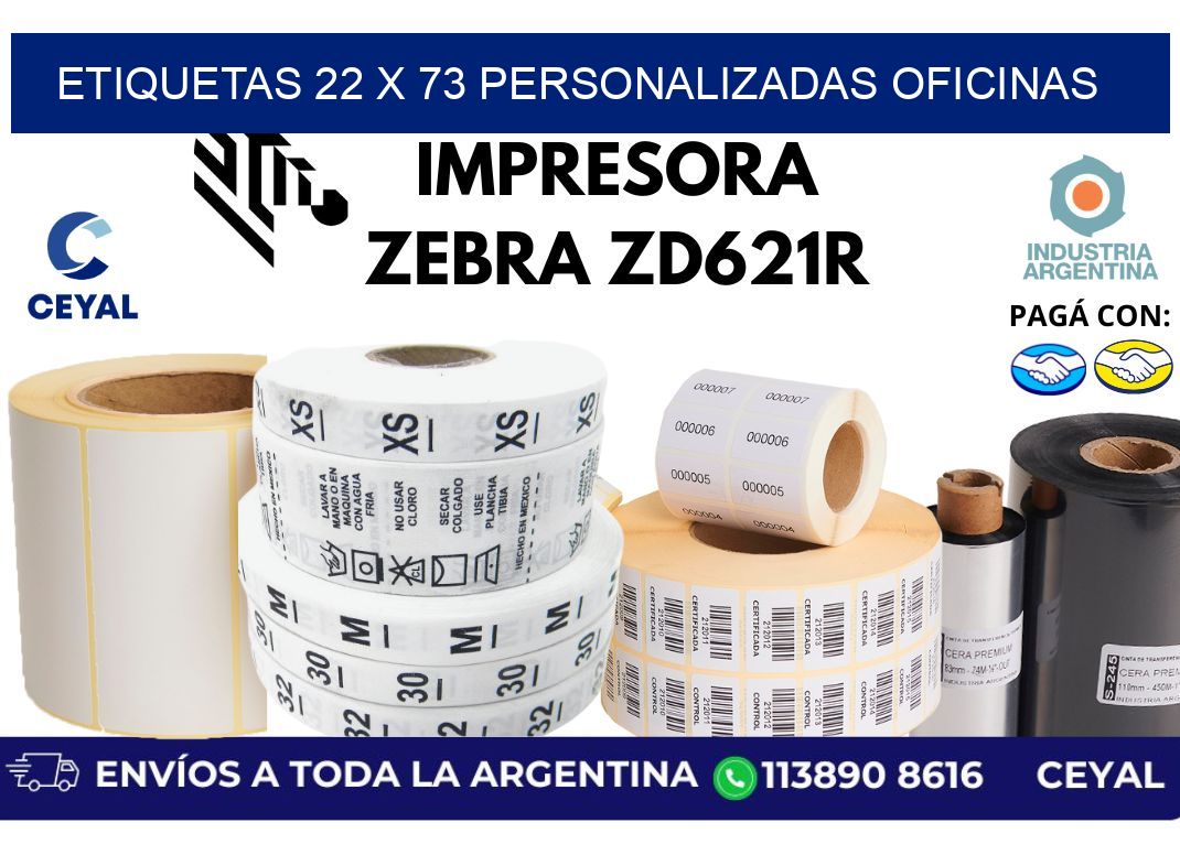 etiquetas 22 x 73 personalizadas oficinas
