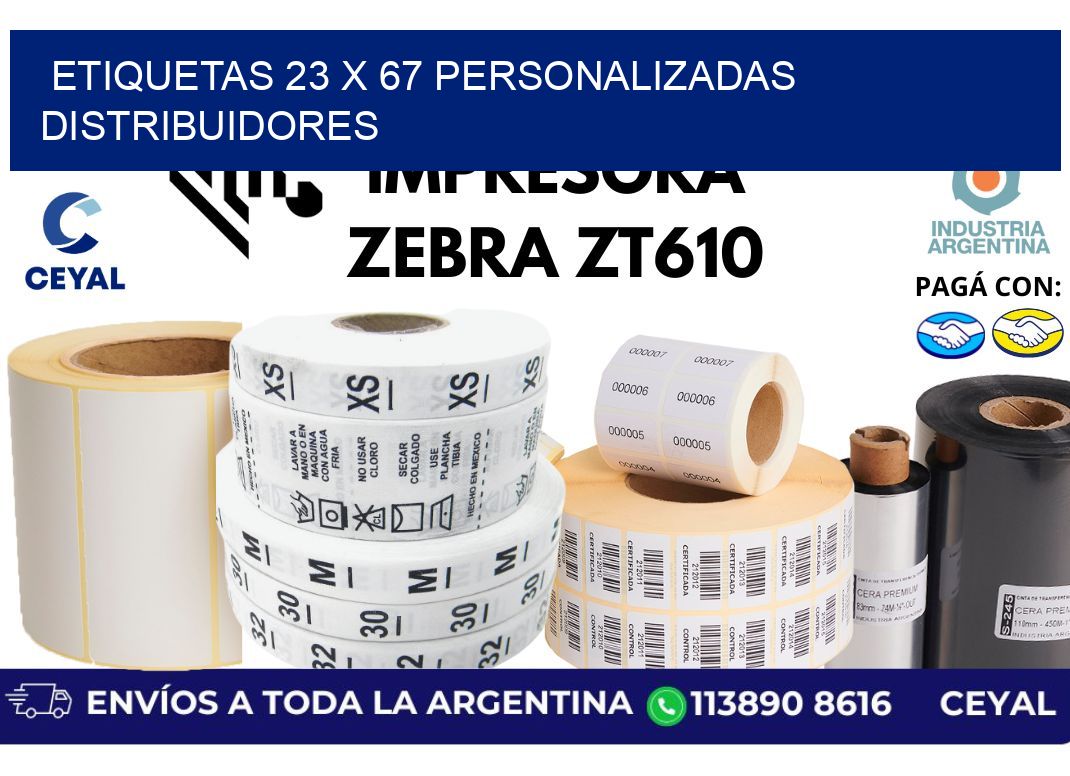 etiquetas 23 x 67 personalizadas distribuidores