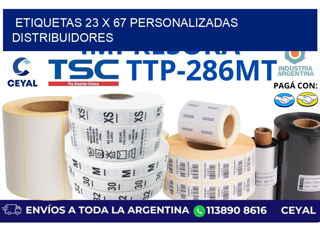 etiquetas 23 x 67 personalizadas distribuidores