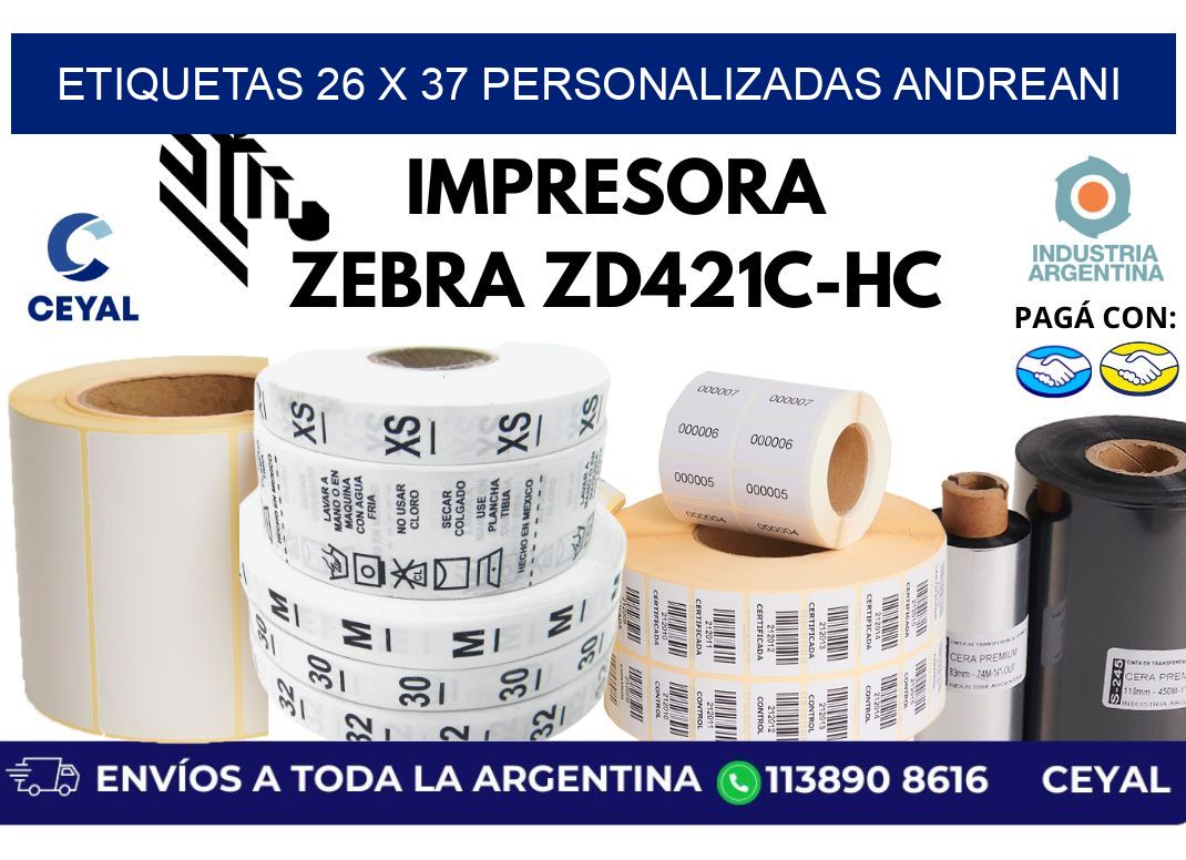 etiquetas 26 x 37 personalizadas andreani