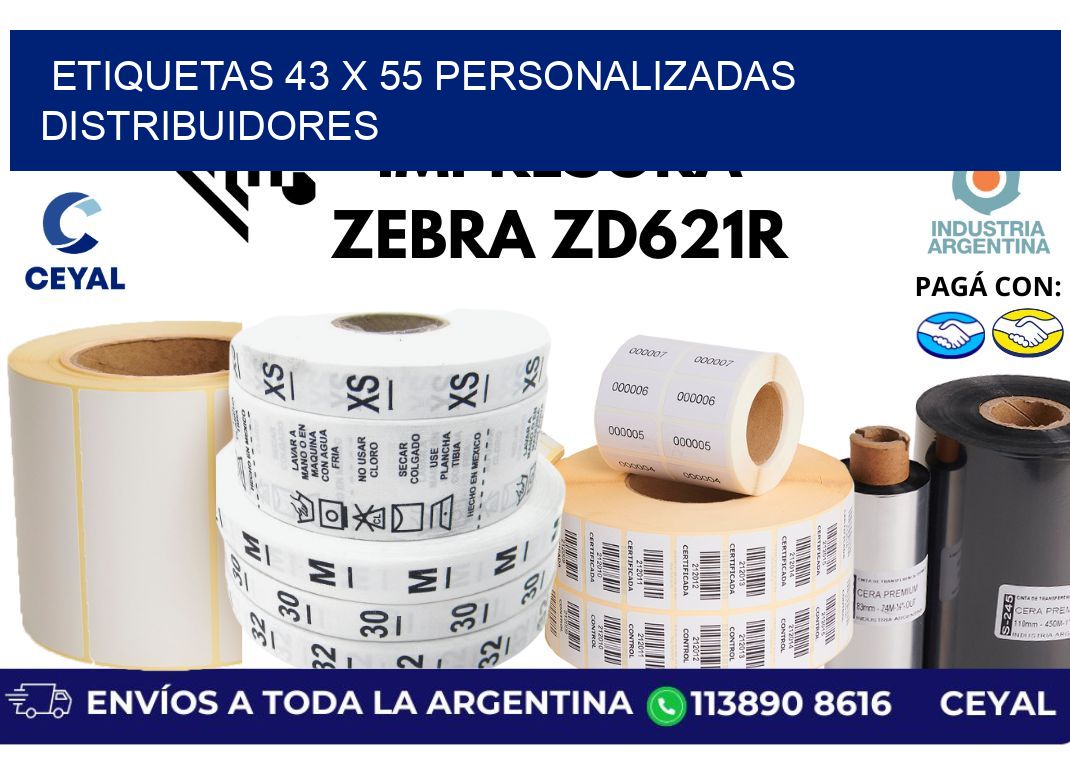 etiquetas 43 x 55 personalizadas distribuidores