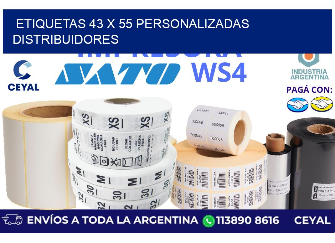 etiquetas 43 x 55 personalizadas distribuidores