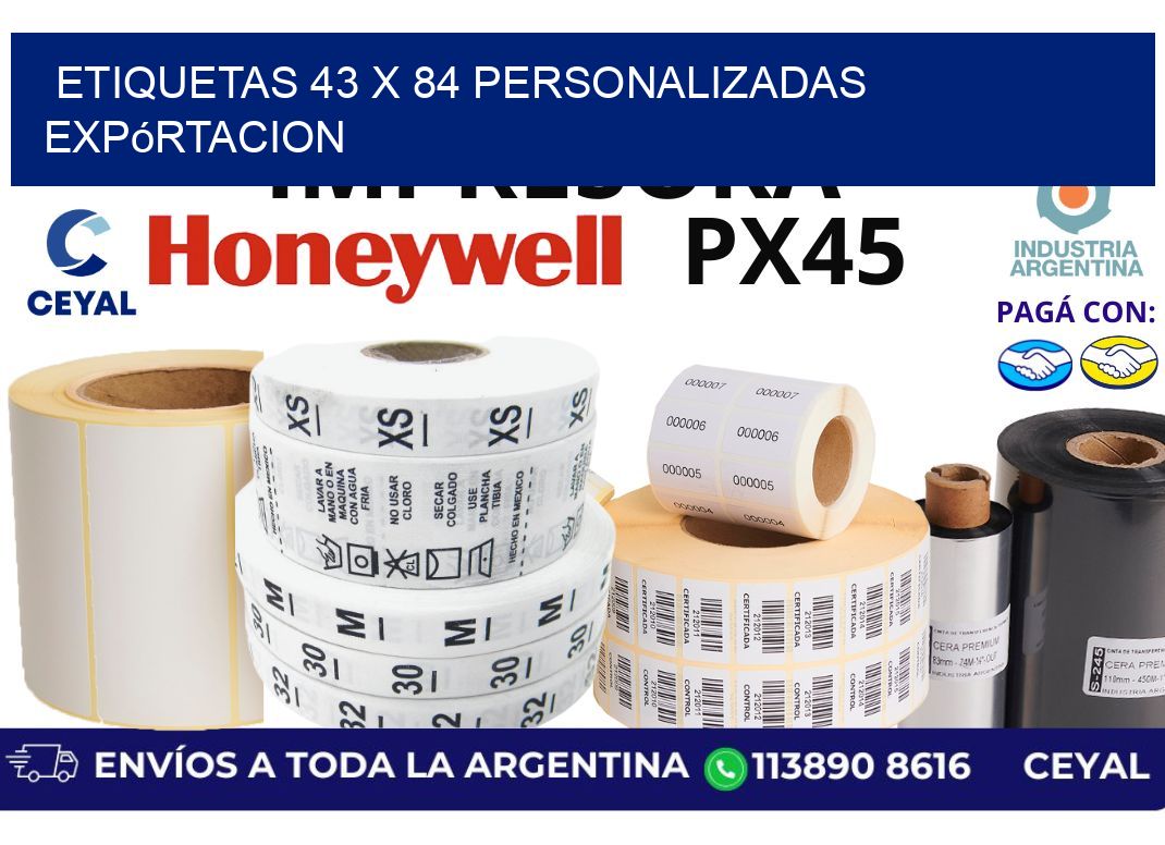 etiquetas 43 x 84 personalizadas expórtacion