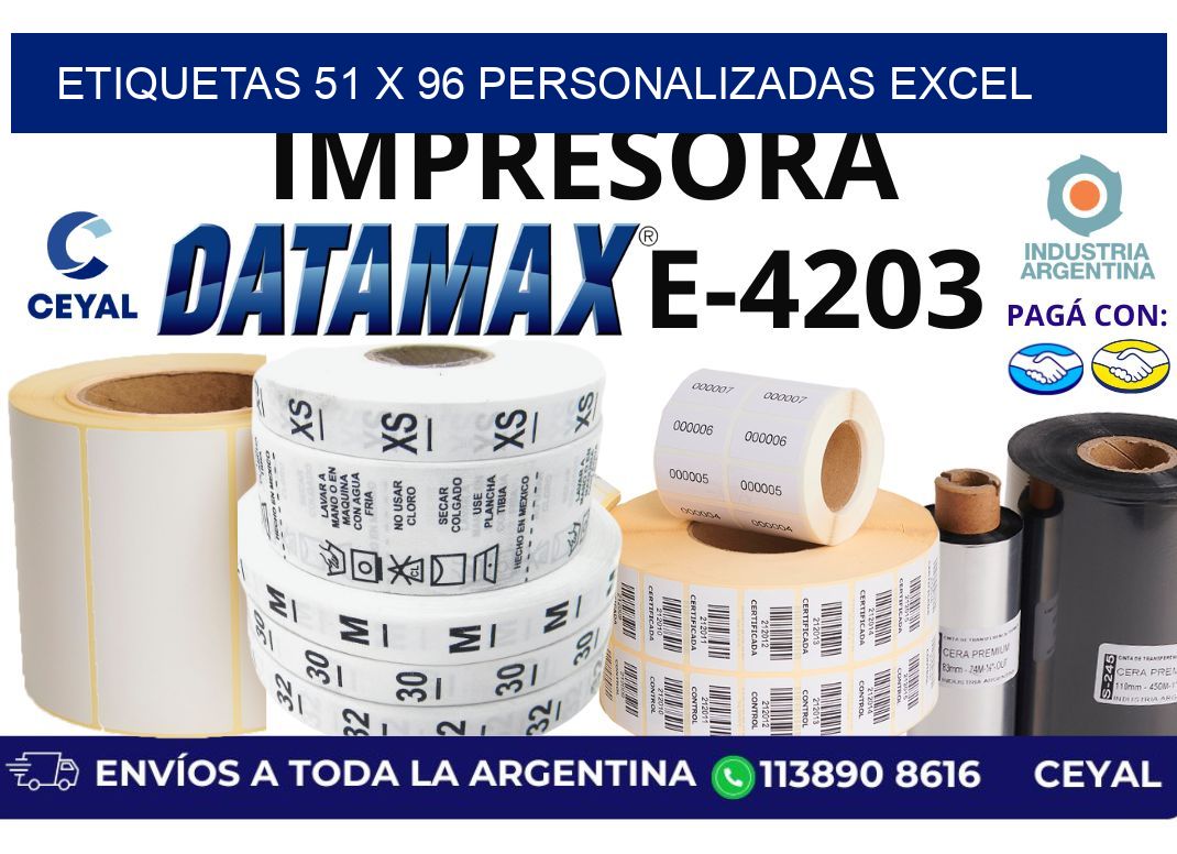 etiquetas 51 x 96 personalizadas excel