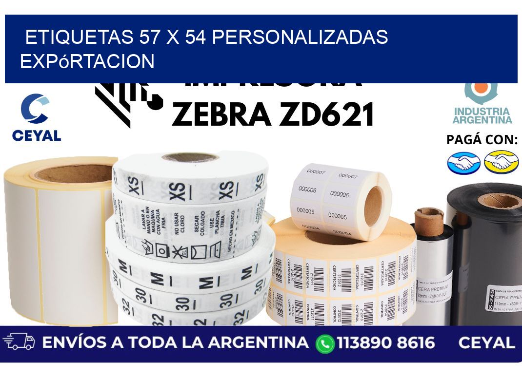 etiquetas 57 x 54 personalizadas expórtacion