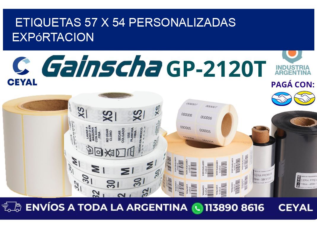etiquetas 57 x 54 personalizadas expórtacion
