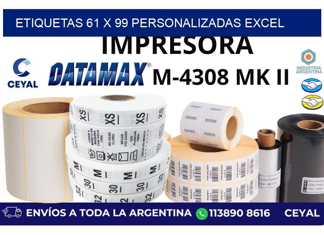 etiquetas 61 x 99 personalizadas excel