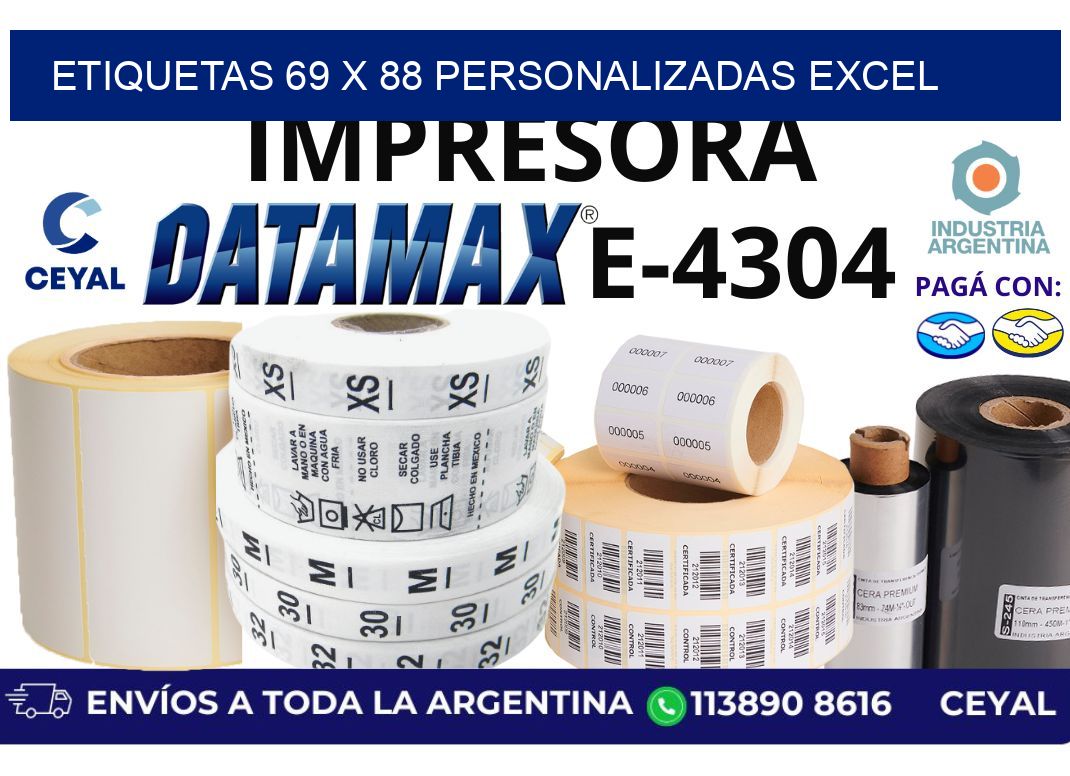 etiquetas 69 x 88 personalizadas excel