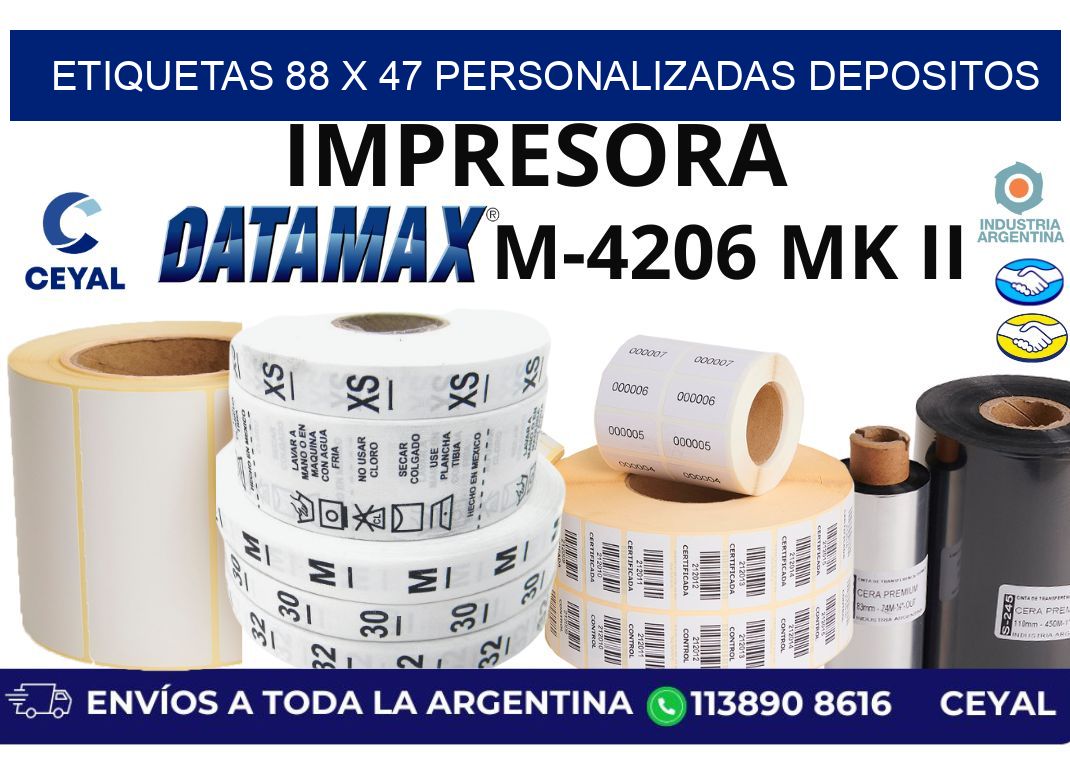etiquetas 88 x 47 personalizadas depositos