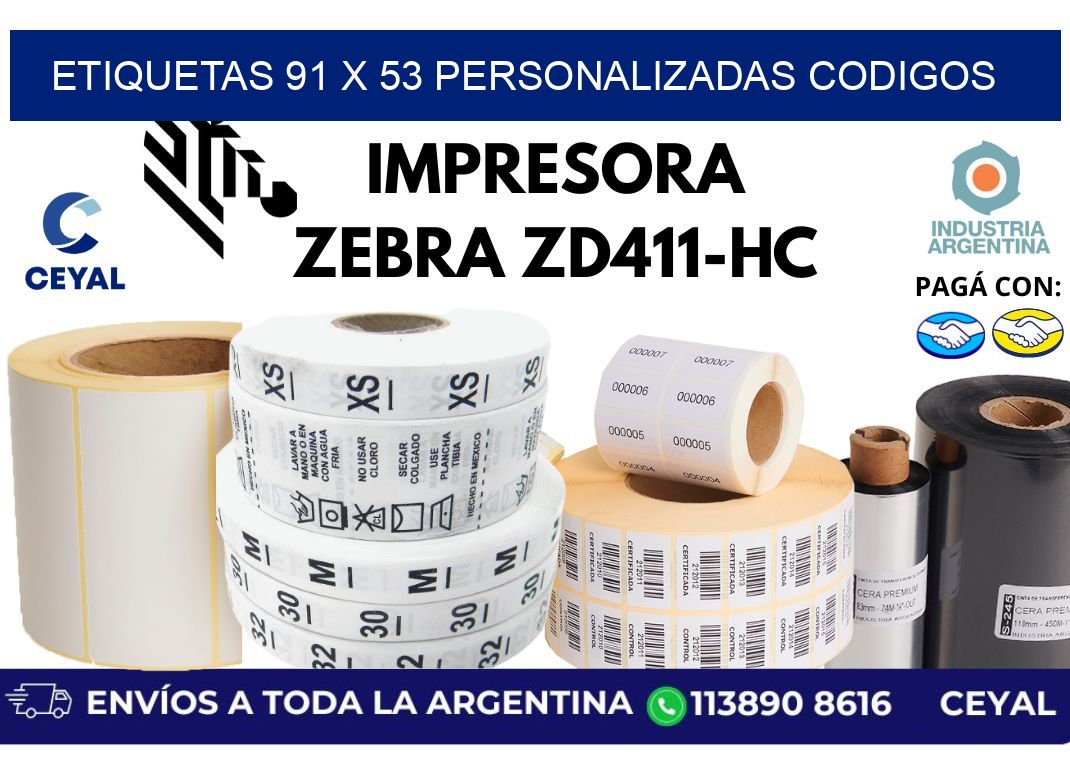 etiquetas 91 x 53 personalizadas codigos