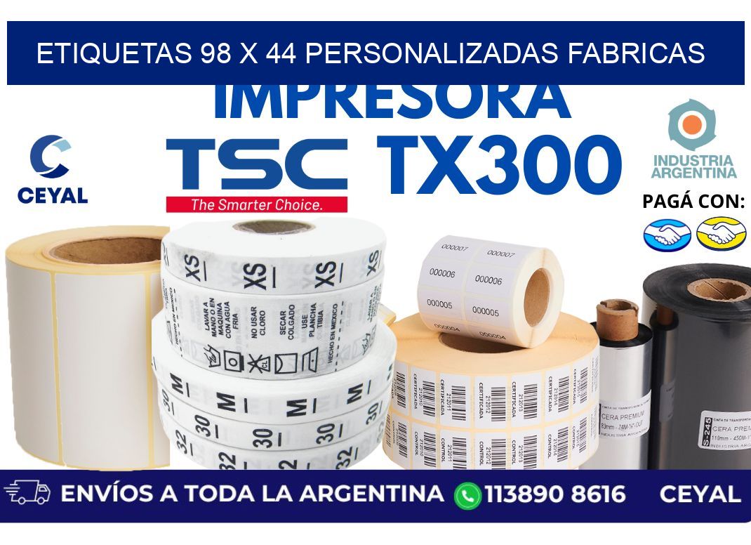 etiquetas 98 x 44 personalizadas fabricas