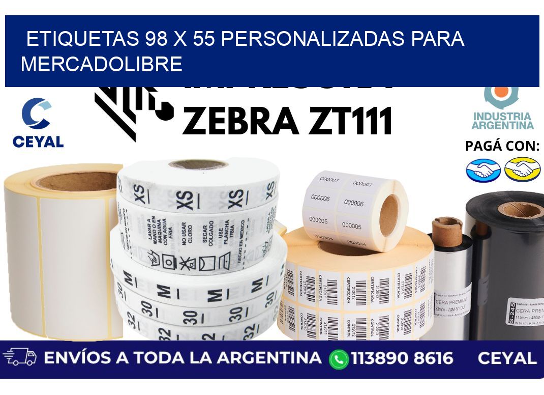 etiquetas 98 x 55 personalizadas para mercadolibre