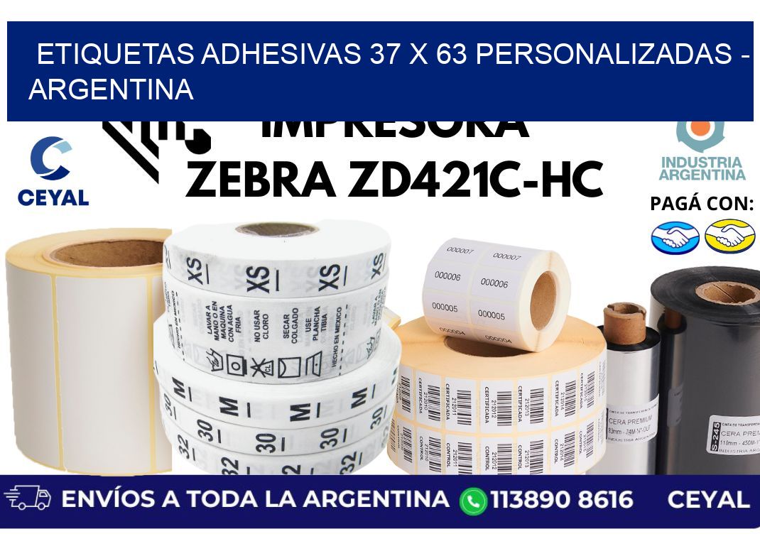 etiquetas adhesivas 37 x 63 personalizadas - Argentina