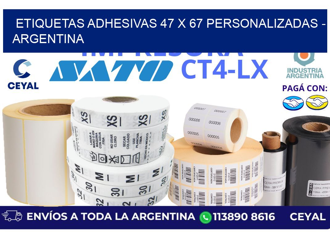 etiquetas adhesivas 47 x 67 personalizadas – Argentina