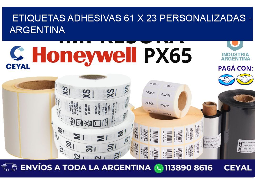 etiquetas adhesivas 61 x 23 personalizadas – Argentina