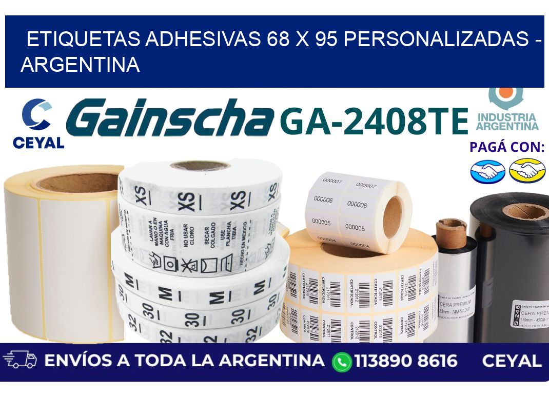 etiquetas adhesivas 68 x 95 personalizadas - Argentina