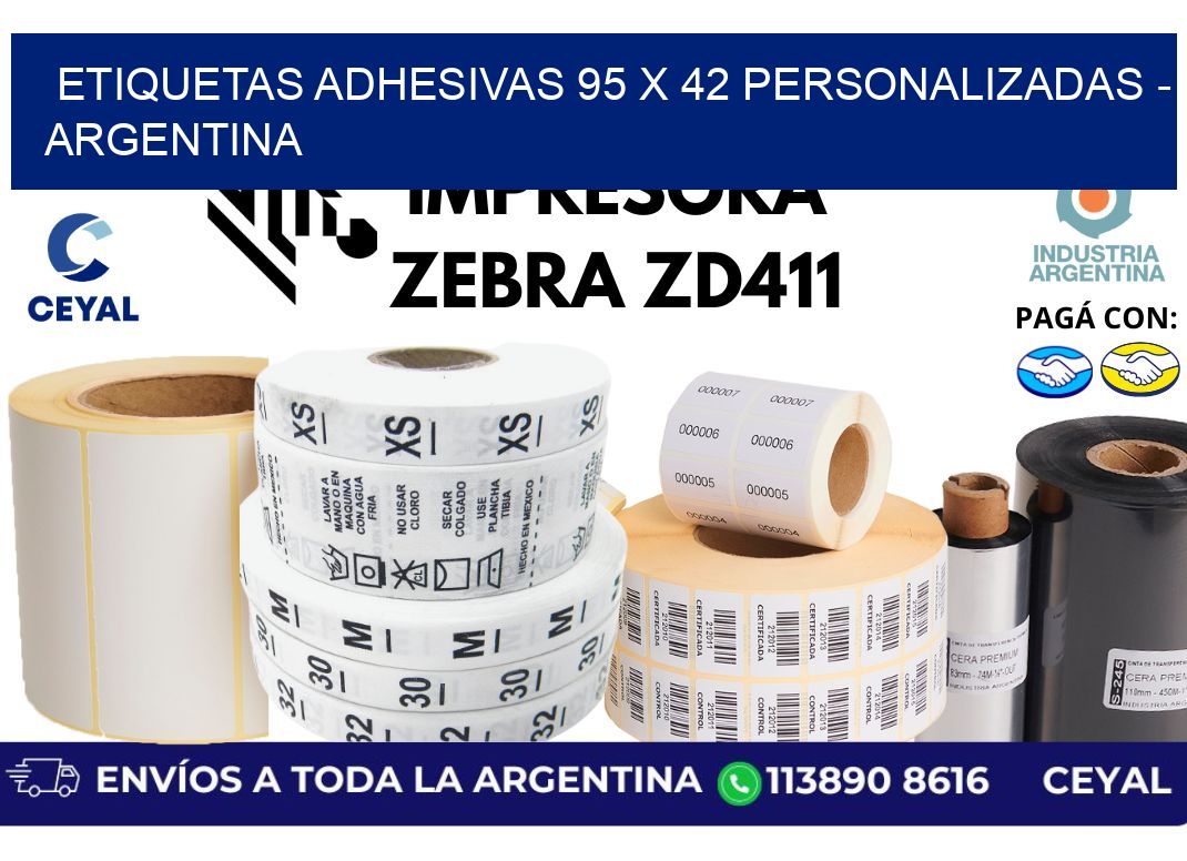 etiquetas adhesivas 95 x 42 personalizadas - Argentina