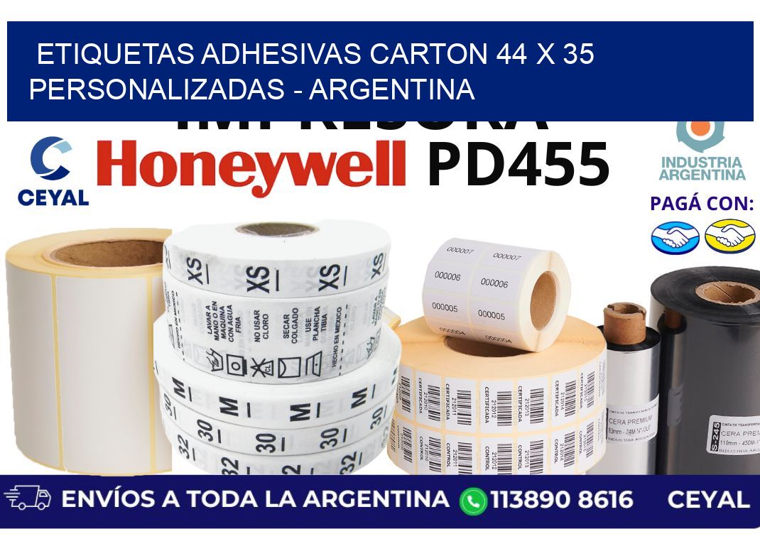 etiquetas adhesivas carton 44 x 35 personalizadas - Argentina