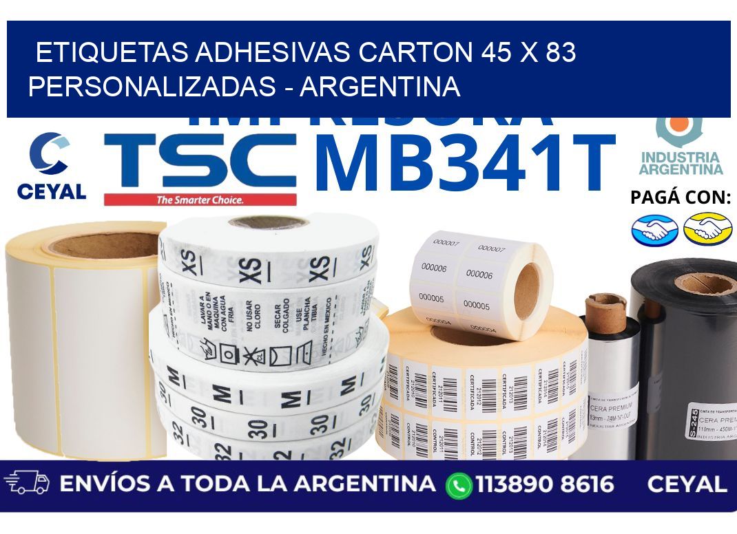 etiquetas adhesivas carton 45 x 83 personalizadas - Argentina