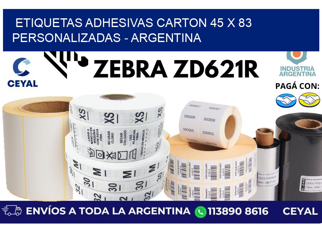 etiquetas adhesivas carton 45 x 83 personalizadas – Argentina