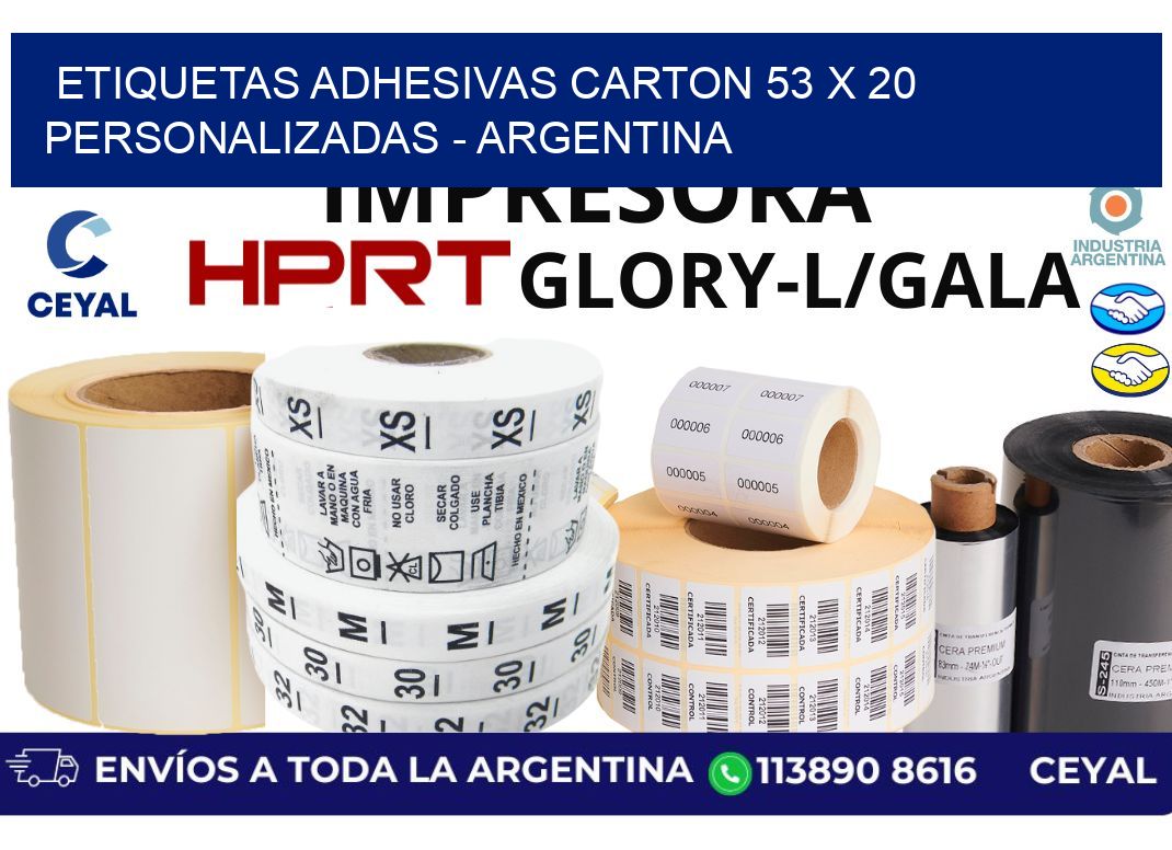 etiquetas adhesivas carton 53 x 20 personalizadas - Argentina