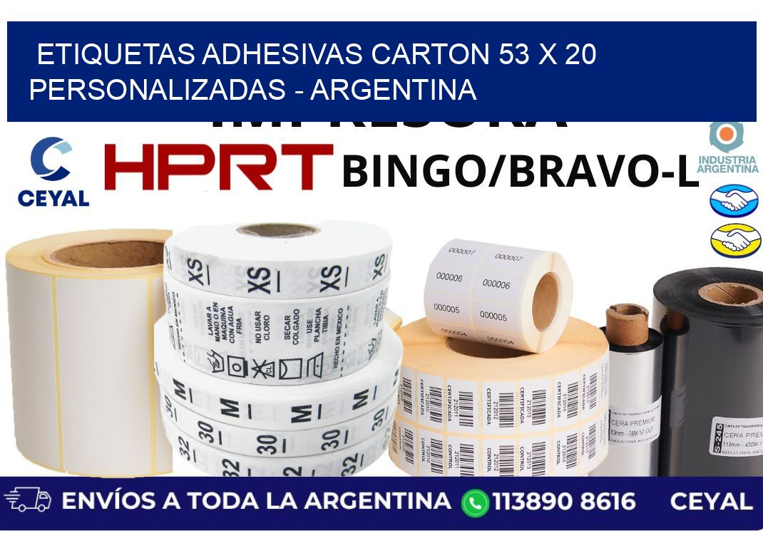 etiquetas adhesivas carton 53 x 20 personalizadas – Argentina